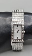 Relógio de quartzo feminino DKNY 18mm mostrador branco aço inoxidável pulseira de cristal 7" 8299, usado comprar usado  Enviando para Brazil