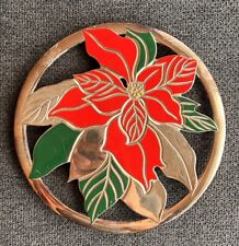 poinsettia brass trivet for sale  North Hollywood