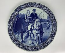 Used, Vintage EuroLux Home Plate Boch Blue Delft Carriage Platter - 15” for sale  Shipping to South Africa
