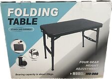 Used,  Folding Camping Table, Portable Small Folding Table with 4 Heights Adjustable  for sale  Shipping to South Africa