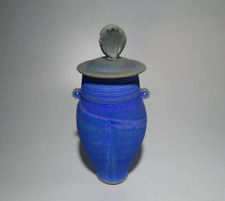 Simon Shaw Studio Pottery Lidded Jar Pot, Blue Barium Glaze for sale  Shipping to South Africa