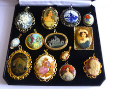 LARGE COLLECTION VINTAGE Cameo Porcelain One Glass Cameo Pendants ect for sale  Shipping to South Africa