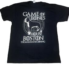 Camisa Boston Terrier Game Of Bones House Boston preta e branca tamanho XL carteiro comprar usado  Enviando para Brazil