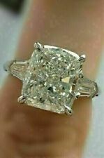 3Ct Emerald Cut Lab Created Diamond Engagement Wedding 14k White Gold FN Ring for sale  Shipping to South Africa