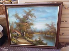Oil canvas river for sale  CREWE