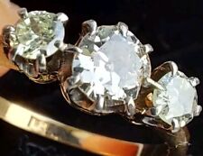18Ct Gold 0.50Ct Old Cut Diamond Trilogy Antique Vintage Dress Ring Size L for sale  Shipping to South Africa