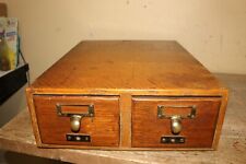 Anique c.1900 Gaylord Bros. Oak 2 Drawer Index Card File Office Library Cabinet, used for sale  Shipping to South Africa