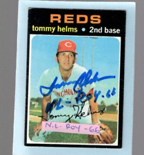 Autografado Tommy Helms NL ROY 1966 NL adicionado vermelho 1971 Topps assinado, usado comprar usado  Enviando para Brazil