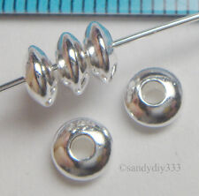 10x STERLING SILVER SEAMLESS PLAIN SAUCER SPACER BEADS 5mm N272 for sale  Shipping to South Africa
