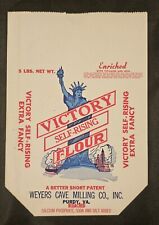 Vintage Victory Self Rising Flour Bag Weyers Cave Milling Co Purdy, Virginia NOS for sale  Shipping to South Africa
