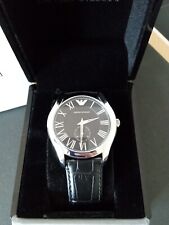 Relógio masculino Emporio Armani AR1703 mostrador preto pulseira de couro croco preto caixa de aço comprar usado  Enviando para Brazil