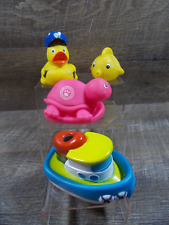 Rubber Duck Turtle Fish, Plastic Boat - Lot of 4 Assorted Bath Toys 2.5" to 4" for sale  Shipping to South Africa