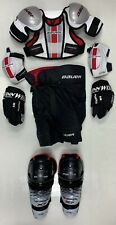 Bauer Hockey Complete Equipment Kit youth large ice pads shoulder shin gloves for sale  Shipping to South Africa