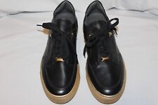 Guardiani/Sport Black Leather Sneakers Size 40, used for sale  Shipping to South Africa