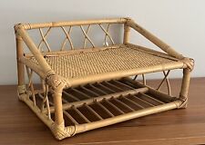 Used, Vintage Wall Shelf Rattan Bamboo Wicker Wall / Freestanding Shelf 1970's Boho for sale  Shipping to South Africa