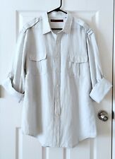 Camisa con botones de mezcla de lino Perry Ellis, talla XL, para hombre segunda mano  Embacar hacia Argentina