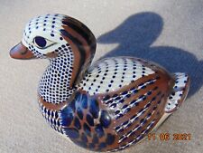Usado, Boneco mexicano Tonala Santana cerâmica pato pássaro azul/branco/marrom pintado à mão comprar usado  Enviando para Brazil