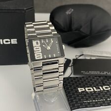 Police Watch Unisex 12078M Black Dial Crystals Silver Steel New Battery Box VGC for sale  Shipping to South Africa