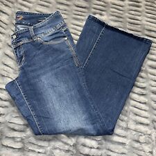 Jeans Seven 7 Flare Leg tamanho 14 azul escuro perna larga, usado comprar usado  Enviando para Brazil