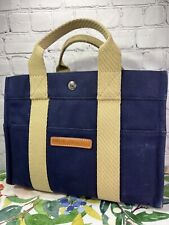Bolsa satchel Dooney & Bourke azul marinho bronzeada bolsa de lona estojo fino, usado comprar usado  Enviando para Brazil