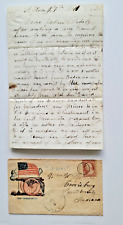 1861 Union Civil War Letter, 1857 Washington 3 Cent Stamp, Indiana Thomas Family for sale  Shipping to South Africa