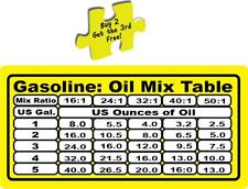 Pegatina calcomanía de alquiler de lata de combustible mixto gas/aceite mesa de combustible de 2 ciclos motor de gasolina p166, usado segunda mano  Embacar hacia Mexico