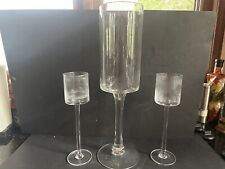 Set glass candleholders for sale  Springfield