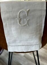 Usado, Cachecol antigo de linho ou toalha de mão bordado G 39” X 21,5” comprar usado  Enviando para Brazil