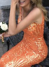 Jovani Orange 07276 Prom Dress Sequin Size 0 for sale  Shipping to South Africa