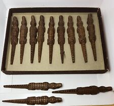 12 descansos de faca vintage, esculpidos à mão franceses, madeira em forma de jacaré comprar usado  Enviando para Brazil