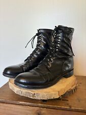 Botas Justin vintage tamanho 10.5 com cadarço ropers preto EUA gato pata sola equitação faroeste comprar usado  Enviando para Brazil