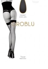 New Women's OROBLU Black Tricot Stay Up Stockings Size S/M  for sale  Shipping to South Africa