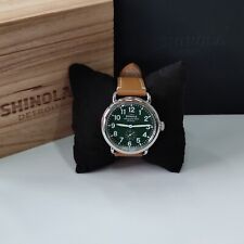 Shinola The Runwell 41mm pulseira de couro marrom mostrador verde relógio de quartzo 10000026 comprar usado  Enviando para Brazil