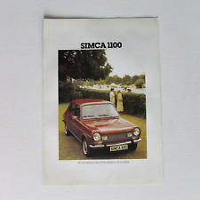 Simca 1100 brochure for sale  LONDON