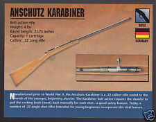 ANSCHUTZ KARABINER .22 BOLT-ACTION RIFLE 22 Atlas Classic Firearm PHOTO CARD for sale  Shipping to South Africa