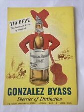 Anuncio Tío Pepe González Byass Jerez Jerez Genuino 1956.  Pintura con dijes de pared Plus segunda mano  Embacar hacia Argentina