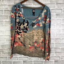 Camisa feminina manga longa térmica gola redonda floral inspirada na Ásia Lucky Brand GG comprar usado  Enviando para Brazil