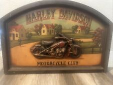 Placa pintada de madeira vintage Harley Davidson Motorcycle Club 3D 23,5x16"  comprar usado  Enviando para Brazil