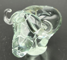 Blown Glass Water Buffalo Figurine Paperweight Handmade Ngwenya Glass 2" Clear for sale  Shipping to South Africa