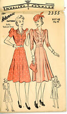 Vintage 1940s Advance Princess Seam Dress Sewing Pattern - 2355 Bust 42 Complete, used for sale  Shipping to South Africa