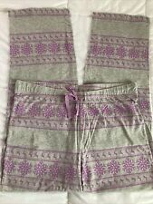 Pantalones de pijama de algodón Woolrich gris y lavanda con patrón de copo de nieve talla L nuevos sin etiquetas segunda mano  Embacar hacia Argentina