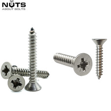 POZI COUNTERSUNK SELF TAPPING SCREWS A2 STAINLESS STEEL TAPPERS No. 4,6,8,10,12 for sale  Shipping to South Africa