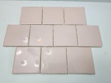 Lote de 10 azulejos de pared de cerámica aztecas de colección para bebé rosa 4,25 cuadrados recuperados 4x4 segunda mano  Embacar hacia Argentina