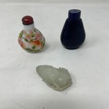 Garrafas de rapé chinesas antigas vidro jade três coleção linda qualidade comprar usado  Enviando para Brazil