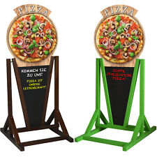 ESPOSITORE stop clienti lavagna in gesso pizza pizzeria legno colorato usato  Spedire a Italy