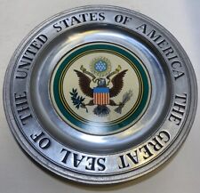 Mid Century United States Seal 1960s Pewter Plate Patriotic Eagle for sale  Shipping to South Africa