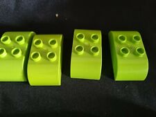 LEGO DUPLO LIGHT GREEN DOUBLE SLANTED ROOF TILE SLOPED BRICKS X4 for sale  Shipping to South Africa