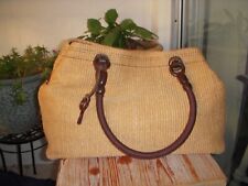 Bolsa satchel/bolsa de ombro Fossil genuína clássica 1954 tecido palha, couro, madeira  comprar usado  Enviando para Brazil