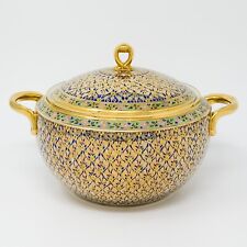 Hermosa olla de arroz tradicional de porcelana dorada y esmaltada pintada a mano en Tailandia segunda mano  Embacar hacia Argentina