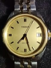 Relógio de pulso masculino TISSOT PR100 mostrador dourado quartzo analógico aço inoxidável 100M, usado comprar usado  Enviando para Brazil